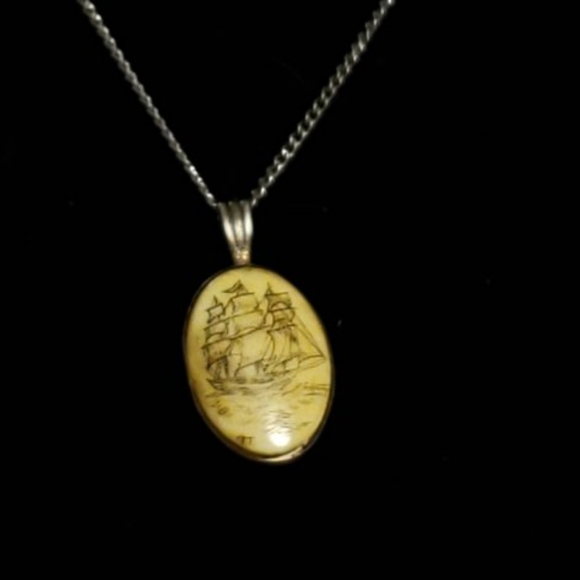 scrimshaw necklace vintage Off 58 